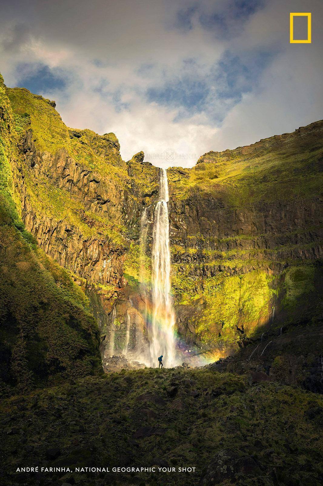 "Better than a photograph is sharing these moments with your friends," writes Your Shot photographer André Farinha, who captured this stunning scene after hiking to the base of a waterfall in the Azores. https://on.natgeo.com/2S8vHYH