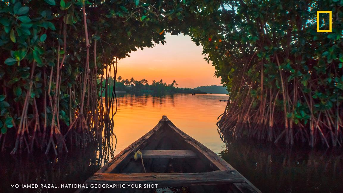 "I asked to stay in between this arch for this sunrise view," writes Your Shot photographer Mohamed Razal. "We waited for an hour and I finally got the picture." https://on.natgeo.com/333K1H2